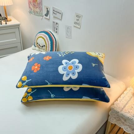 芃成家纺 2021新款牛奶绒印花单枕套一对 陌上花