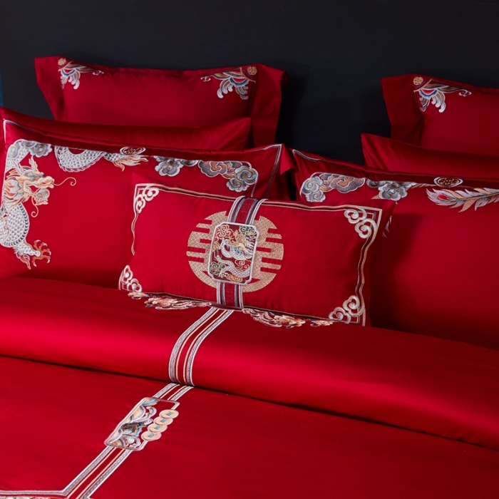 91家纺网 家纺一手货源 找家纺 (总) 高大尚 2021新款60支长绒棉婚庆多件套-浪漫约定