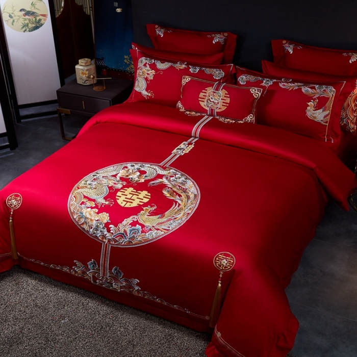 91家纺网 家纺一手货源 找家纺 (总) 高大尚 2021新款60支长绒棉婚庆多件套-浪漫约定