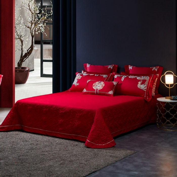 91家纺网 家纺一手货源 找家纺 (总) 高大尚 2021新款60支长绒棉婚庆多件套-浪漫约定