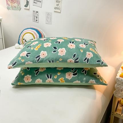 芃成家纺 2021新款牛奶绒印花单枕套一对 优雅花香