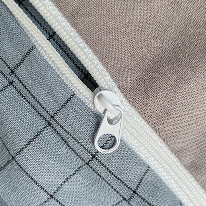 91家纺网 家纺一手货源 找家纺 蓝巢家纺 2021新款全棉水洗棉学生季三件套 雾蓝小格