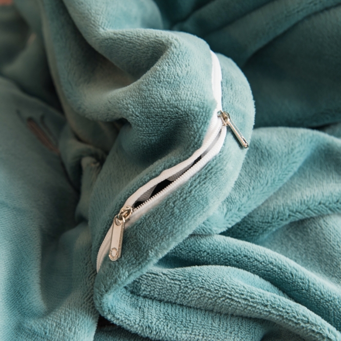 91家纺网 家纺一手货源 找家纺 绒博士240g法莱牛奶水晶宝宝贝贝魔法四件套-浪漫花丛 冰蓝