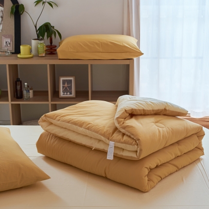 91家纺网 家纺一手货源 找家纺 冬季全棉水洗棉被芯纯棉纯色简约冬被加厚保暖单双人春秋被子被褥