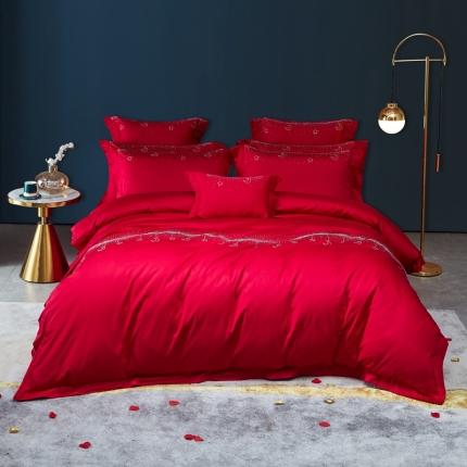 91家纺网 家纺一手货源 找家纺 (总) 高大尚2021新款长绒棉婚庆多件套-星月神话