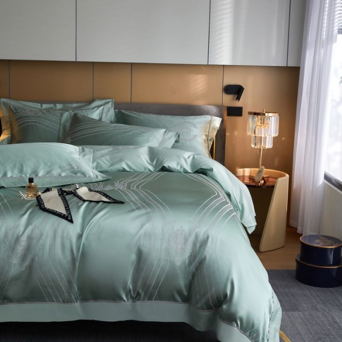 91家纺网 家纺一手货源 找家纺 涞澳 2021新款100支高精密提花四件套 诺格