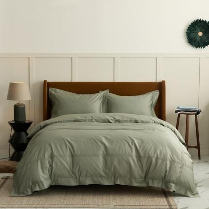 91家纺网 家纺一手货源 找家纺 （总）涞澳 2021新款纯色滚压条贡缎轻奢系列四件套