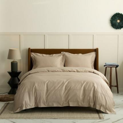 91家纺网 家纺一手货源 找家纺 （总）涞澳 2021新款纯色滚压条贡缎轻奢系列四件套