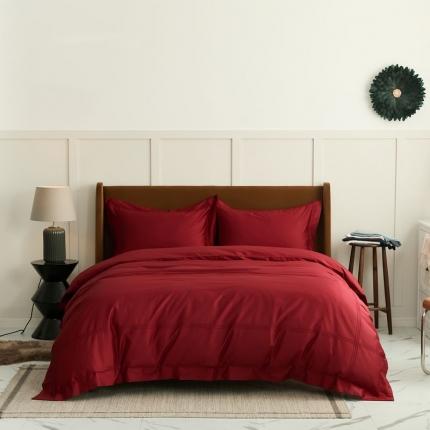 （总）涞澳 2021新款纯色滚压条贡缎轻奢系列四件套