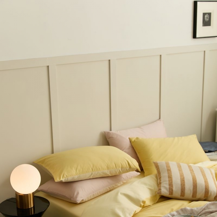 91家纺网 家纺一手货源 找家纺 涞澳 2021新款全棉隐形拉链双拼款四件套 黄米