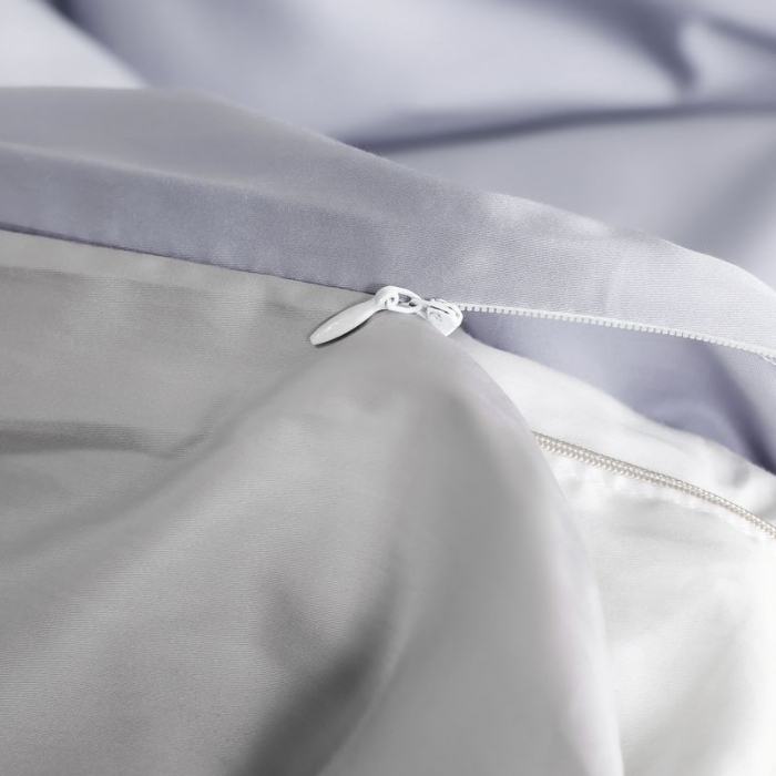 91家纺网 家纺一手货源 找家纺 涞澳 2021新款全棉隐形拉链双拼款四件套 银芋