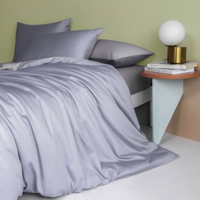 91家纺网 家纺一手货源 找家纺 涞澳 2021新款全棉隐形拉链双拼款四件套 银芋