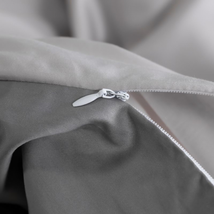 91家纺网 家纺一手货源 找家纺 涞澳 2021新款全棉隐形拉链双拼款四件套 竹灰