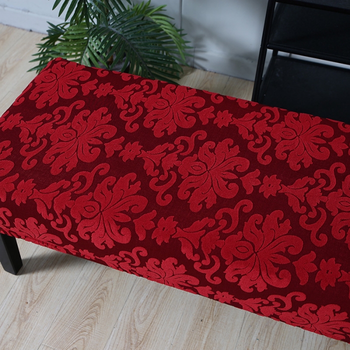 91家纺网 家纺一手货源 找家纺 兴妮雅家纺 2021新款浮雕款换鞋凳套 浮雕款大红