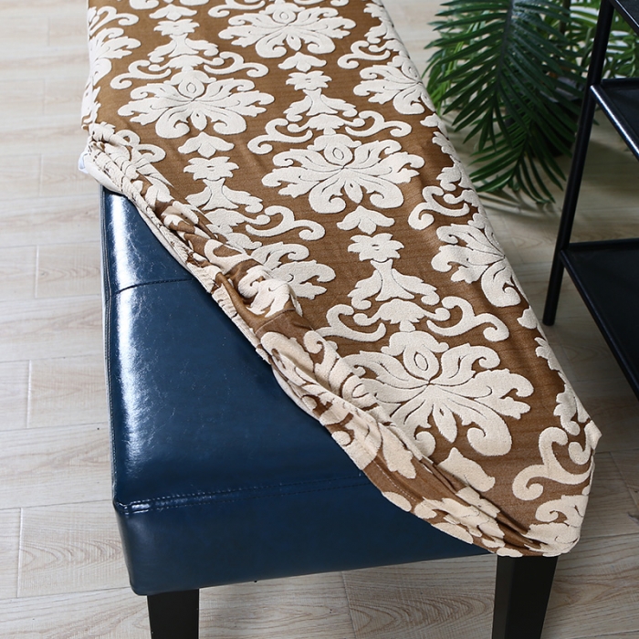 91家纺网 家纺一手货源 找家纺 兴妮雅家纺 2021新款浮雕款换鞋凳套 浮雕款金黄