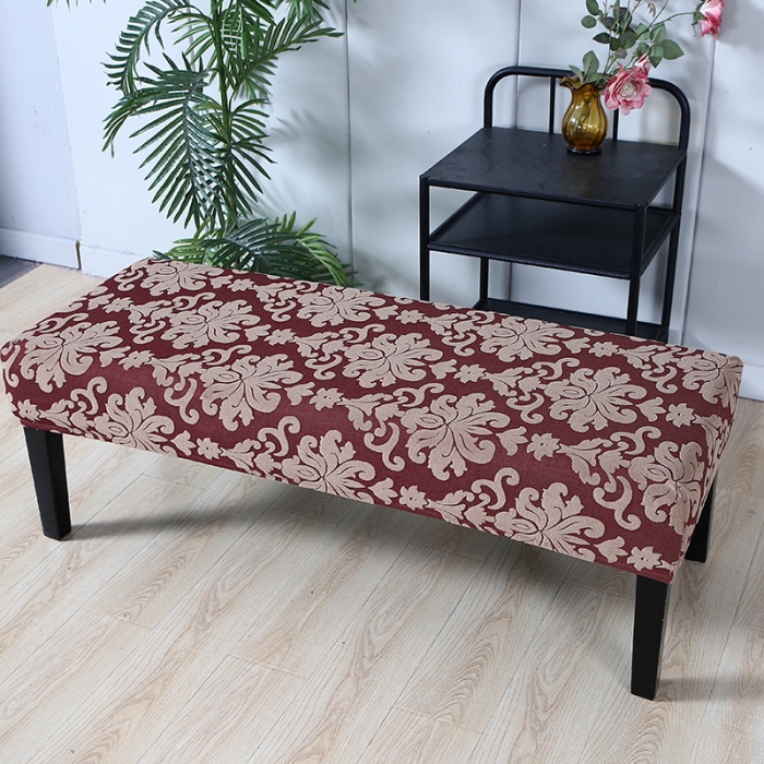 91家纺网 家纺一手货源 找家纺 兴妮雅家纺 2021新款浮雕款换鞋凳套 浮雕款酒红