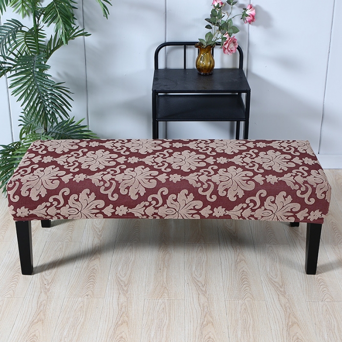 91家纺网 家纺一手货源 找家纺 兴妮雅家纺 2021新款浮雕款换鞋凳套 浮雕款酒红