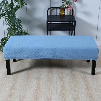 91家纺网 家纺一手货源 找家纺 兴妮雅家纺2021新款针织菱形提花款换鞋凳套 天蓝