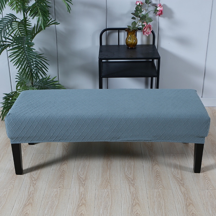 91家纺网 家纺一手货源 找家纺 兴妮雅家纺 2021新款针织菱形提花款换鞋凳套 针织菱形提花豆绿