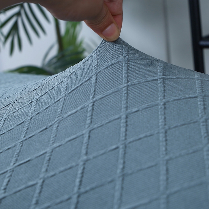 91家纺网 家纺一手货源 找家纺 兴妮雅家纺 2021新款针织菱形提花款换鞋凳套 针织菱形提花豆绿