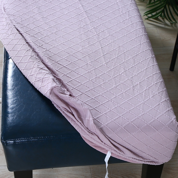 91家纺网 家纺一手货源 找家纺 兴妮雅家纺 2021新款针织菱形提花款换鞋凳套 针织菱形提花款粉色