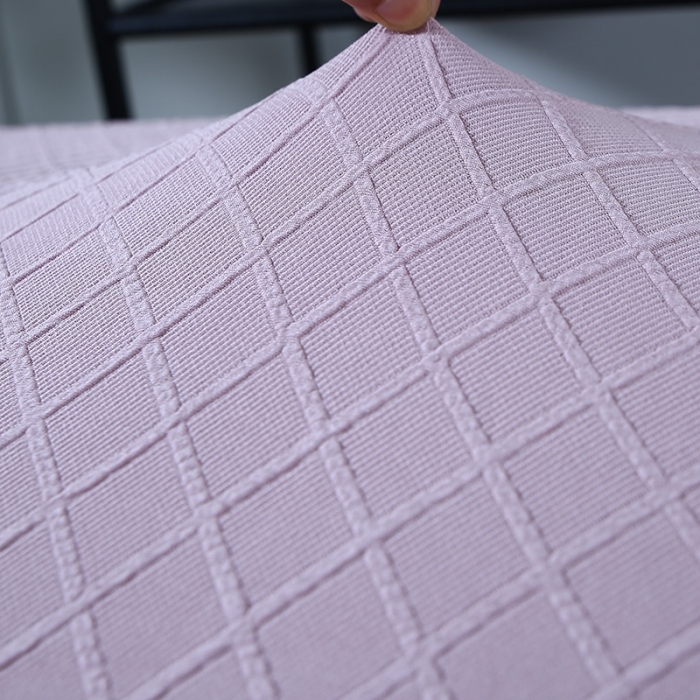 91家纺网 家纺一手货源 找家纺 兴妮雅家纺 2021新款针织菱形提花款换鞋凳套 针织菱形提花款粉色