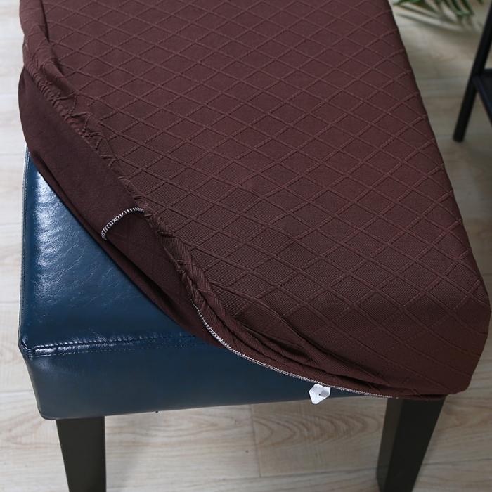 91家纺网 家纺一手货源 找家纺 兴妮雅家纺 2021新款针织菱形提花款换鞋凳套 针织菱形提花款咖啡