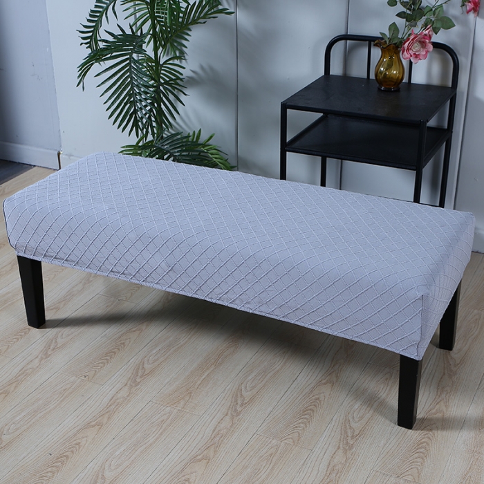 91家纺网 家纺一手货源 找家纺 兴妮雅家纺 2021新款针织菱形提花款换鞋凳套 针织菱形提花款浅灰