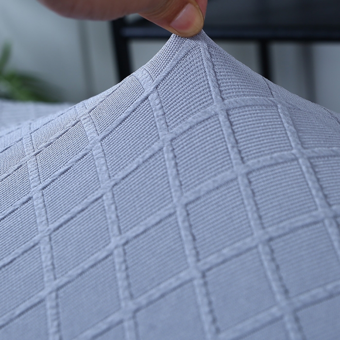 91家纺网 家纺一手货源 找家纺 兴妮雅家纺 2021新款针织菱形提花款换鞋凳套 针织菱形提花款浅灰