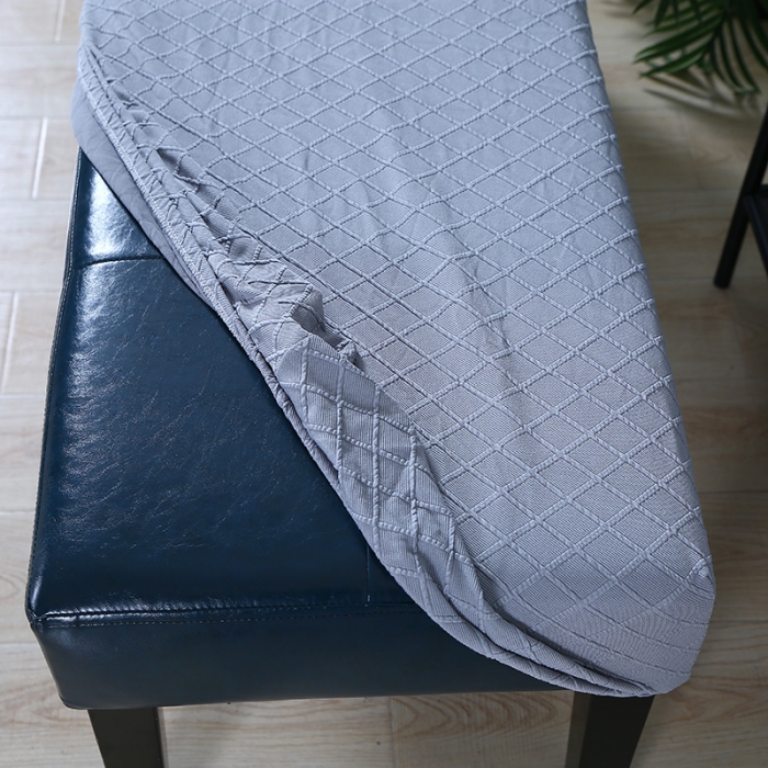 91家纺网 家纺一手货源 找家纺 兴妮雅家纺 2021新款针织菱形提花款换鞋凳套 针织菱形提花款浅灰