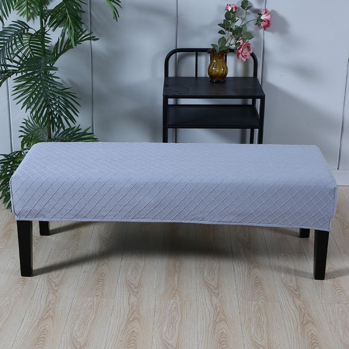 91家纺网 家纺一手货源 找家纺 兴妮雅家纺 2021新款针织菱形提花款换鞋凳套 针织菱形提花款浅灰