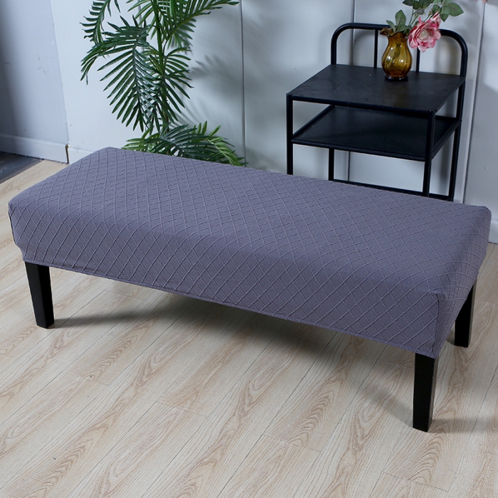 91家纺网 家纺一手货源 找家纺 兴妮雅家纺 2021新款针织菱形提花款换鞋凳套 针织菱形提花款深灰