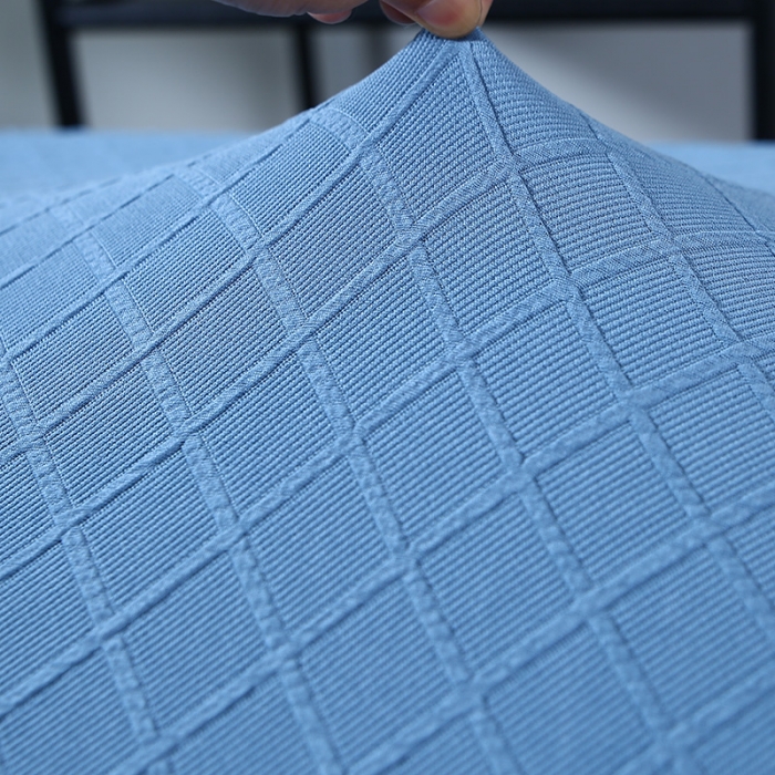 91家纺网 家纺一手货源 找家纺 兴妮雅家纺2021新款针织菱形提花款换鞋凳套 天蓝