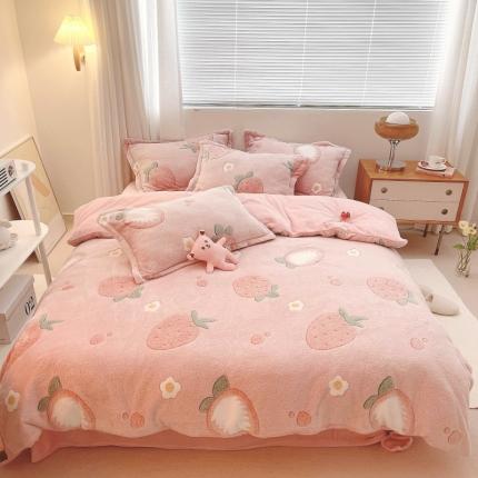 91家纺网 家纺一手货源 找家纺 （总）川悦生活 2021新款立体雪花绒四件套直播供货