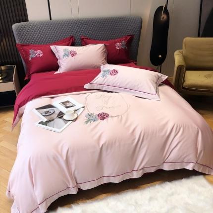 91家纺网 家纺一手货源 找家纺 涞澳 2021新款100支工艺四件套-唯爱 唯爱-粉