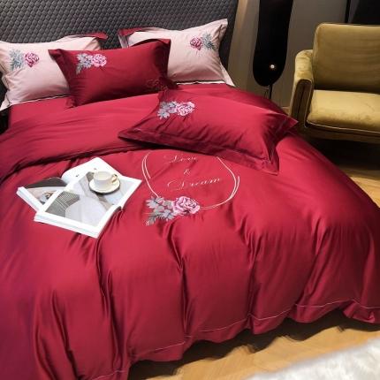 91家纺网 家纺一手货源 找家纺 涞澳 2021新款100支工艺四件套-唯爱 唯爱-红