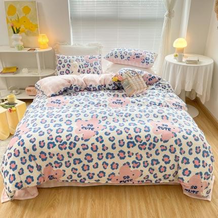 91家纺网 家纺一手货源 找家纺 （总）安哆啦 2021新款220g牛奶绒简约款四件套