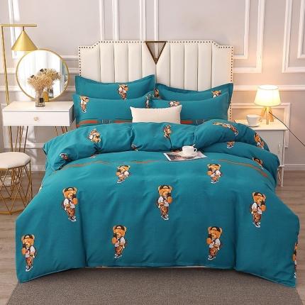 91家纺网 家纺一手货源 找家纺 总-2024加厚全棉磨毛四件套 活性印花纯棉床单床笠款多规格