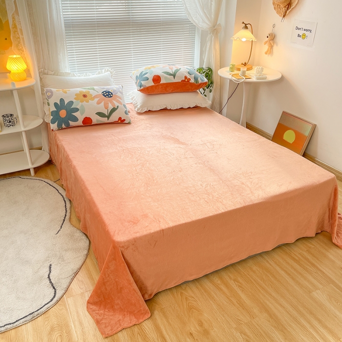 91家纺网 家纺一手货源 找家纺 安哆啦 2021新款220g牛奶绒简约款四件套 花海