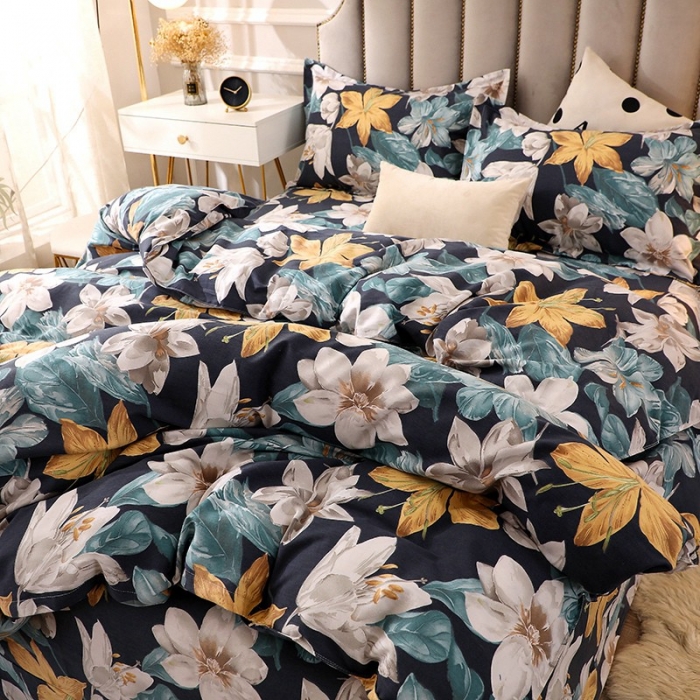 91家纺网 家纺一手货源 找家纺 总-2024加厚全棉磨毛四件套 活性印花纯棉床单床笠款多规格