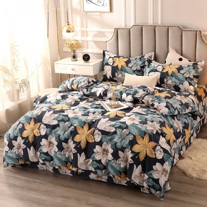 91家纺网 家纺一手货源 找家纺 总-2024加厚全棉磨毛四件套 活性印花纯棉床单床笠款多规格