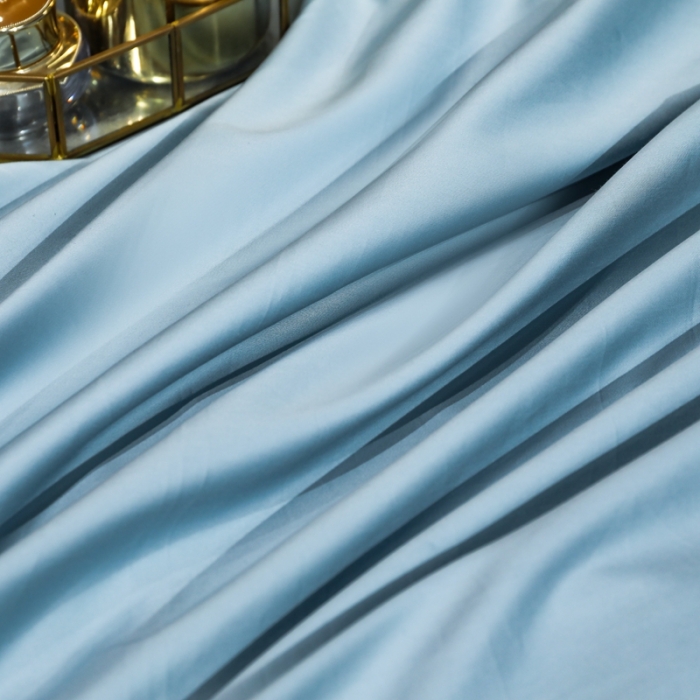 91家纺网 家纺一手货源 找家纺 榻尚家居新款纯美蕾丝大花边长绒棉贡缎四件套 安娜 天蓝