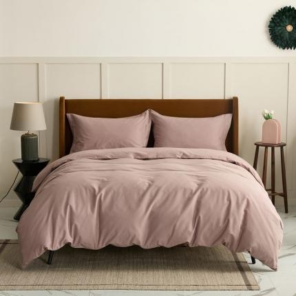 91家纺网 家纺一手货源 找家纺 涞澳 2021新款50磨绒纯色四件套风格一 暗豆沙