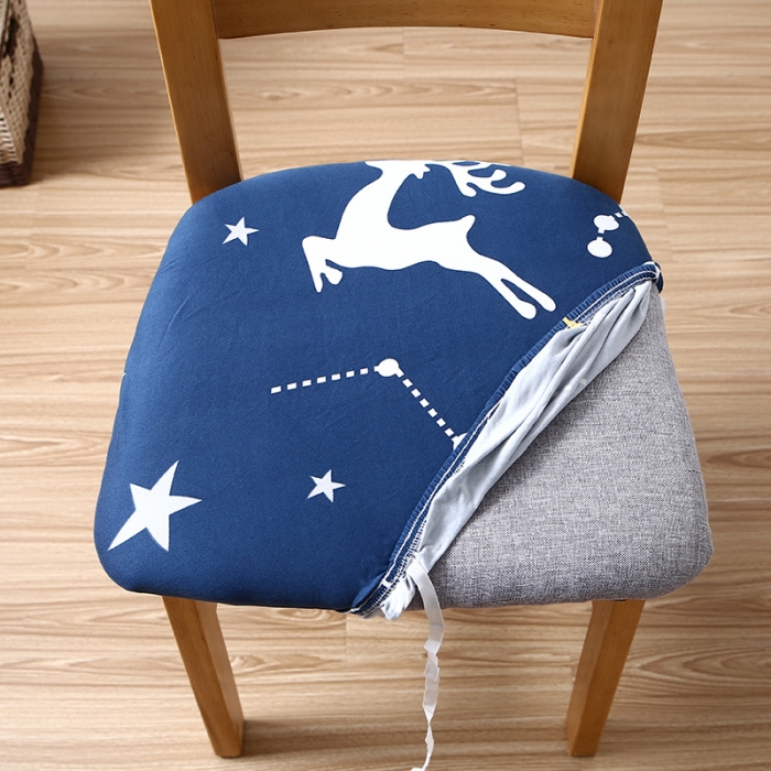 91家纺网 家纺一手货源 找家纺 兴妮雅家纺 2021新款四季椅子坐垫套 蓝色小鹿