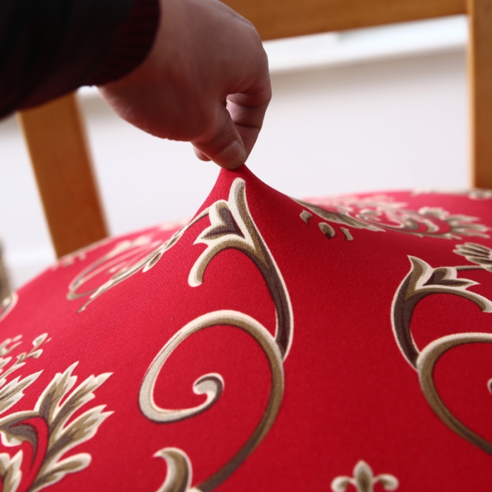 91家纺网 家纺一手货源 找家纺 兴妮雅家纺 2021新款四季椅子坐垫套 路易红