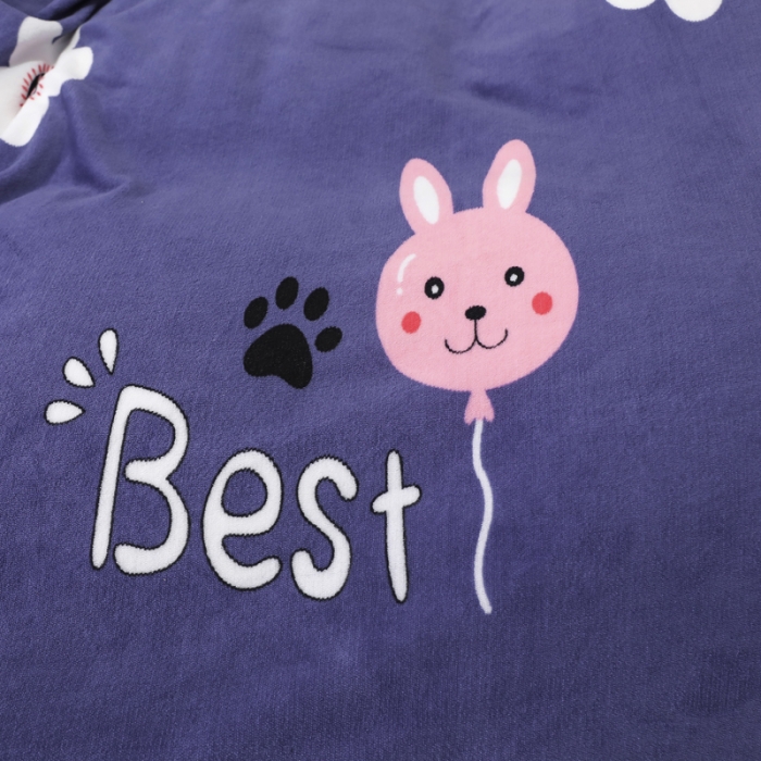 91家纺网 家纺一手货源 找家纺 情煊家纺 2021新款牛奶绒四件套 大耳兔兔