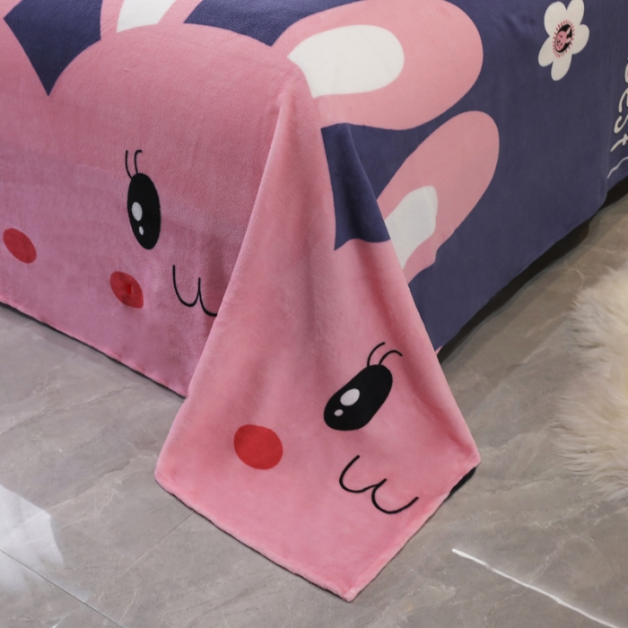 91家纺网 家纺一手货源 找家纺 情煊家纺 2021新款牛奶绒四件套 大耳兔兔