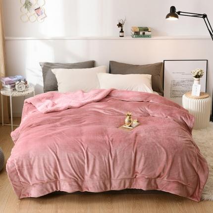 91家纺网 家纺一手货源 找家纺 秋冬季加厚保暖羊羔绒毛毯马卡龙法兰绒盖毯外贸跨境牛奶绒毯子