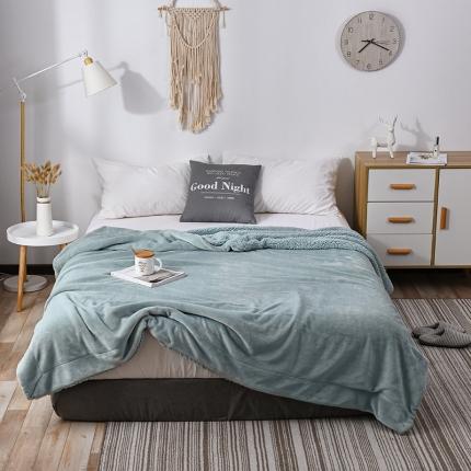 91家纺网 家纺一手货源 找家纺 秋冬季加厚保暖羊羔绒毛毯马卡龙法兰绒盖毯外贸跨境牛奶绒毯子