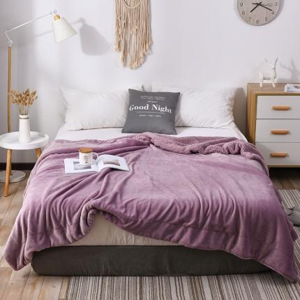 91家纺网 家纺一手货源 找家纺 秋冬季加厚保暖羊羔绒毛毯马卡龙法兰绒盖毯外贸跨境牛奶绒毯子